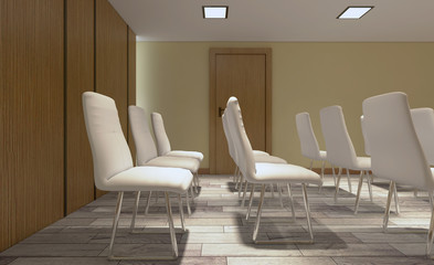 Modern meeting room. 3D rendering.