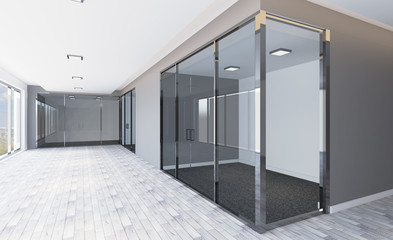 Fototapeta na wymiar Modern Empty office Cabinet. Meeting room. 3D rendering.