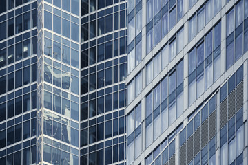 Modern office building glass facade fragment Horizontal