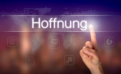 A businessman pressing a Hope 