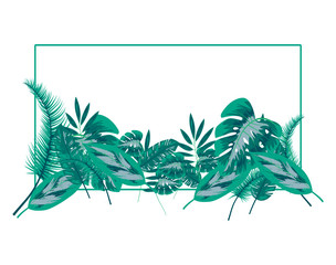 Vector Template Palm Leaves Fern Leaves