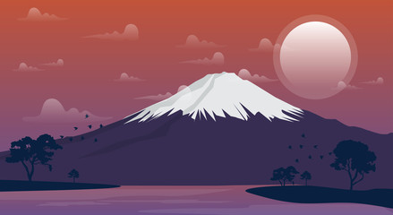 Mount Fuji Japanese landscape Vector