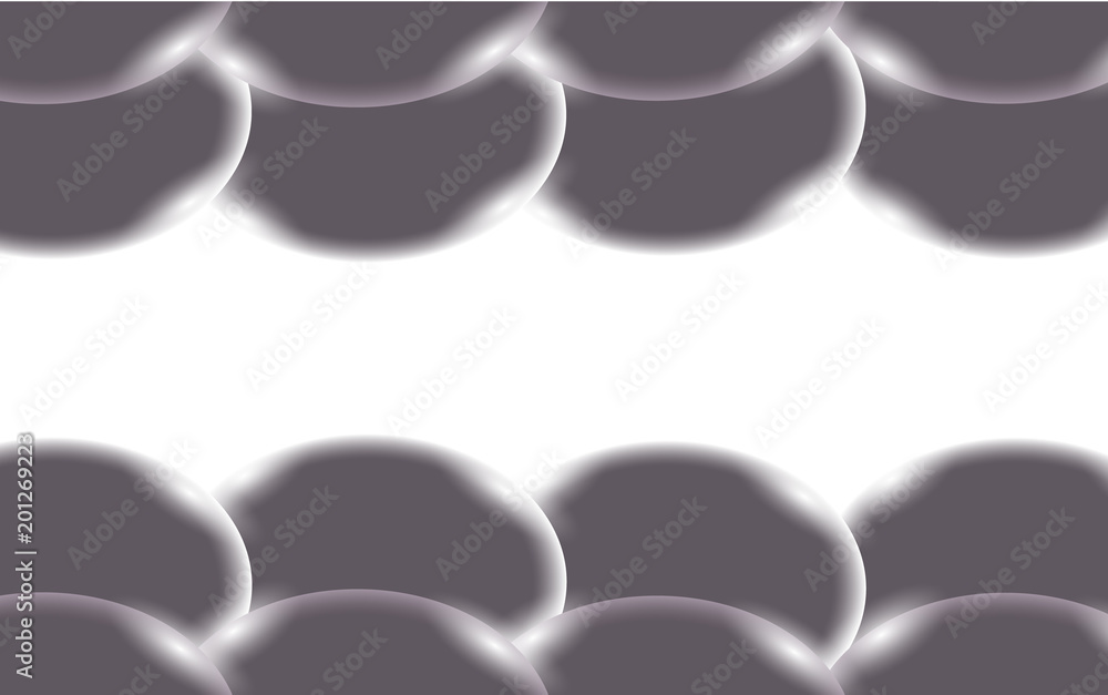 Poster gray abstract shiny beautiful and convex smooth three-dimensional simple balls, bubbles, circles wit