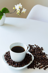 coffee white flower cup