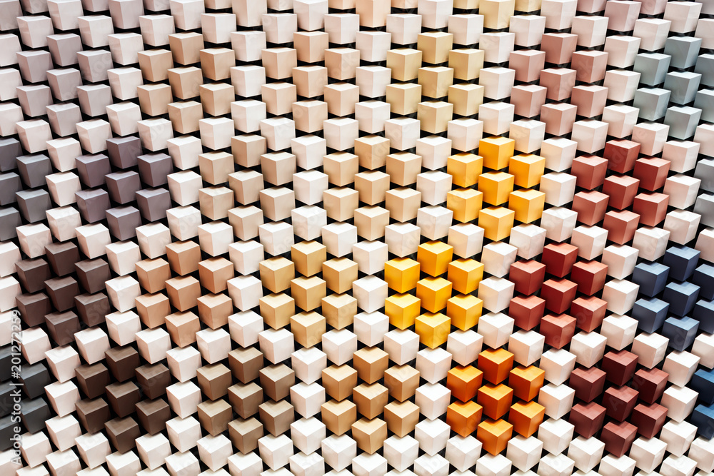 Poster Abstract background of multi-colored cubes