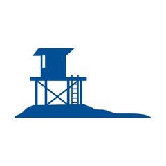Lifeguard stands logo design template vector illustration © eborigin
