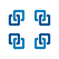 Linked square logo design template vector