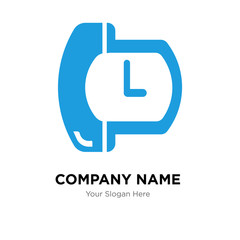 Phone auricular and a clock company logo design template