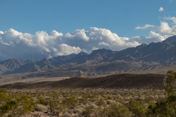 Cloudscape over mountain range at Death Valley National Park, California