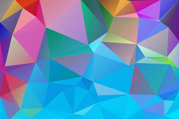Obraz premium Abstract multicolored polygon, low polygon background. Transfusion of color. Geometric Pattern. Blue, pink, lilac, burgundy, saturated