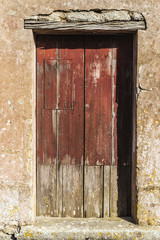 Old wooden door in Erice, Sicily, Italy