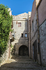 Fototapeta na wymiar Street of the old town of Erice, Sicily, Italy