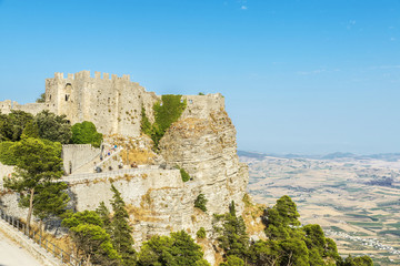 Fototapeta na wymiar The Norman castle in Erice, Sicily, Italy