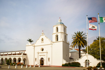 Fototapeta na wymiar View of Historic San Luis Rey Mission in Oceanside California