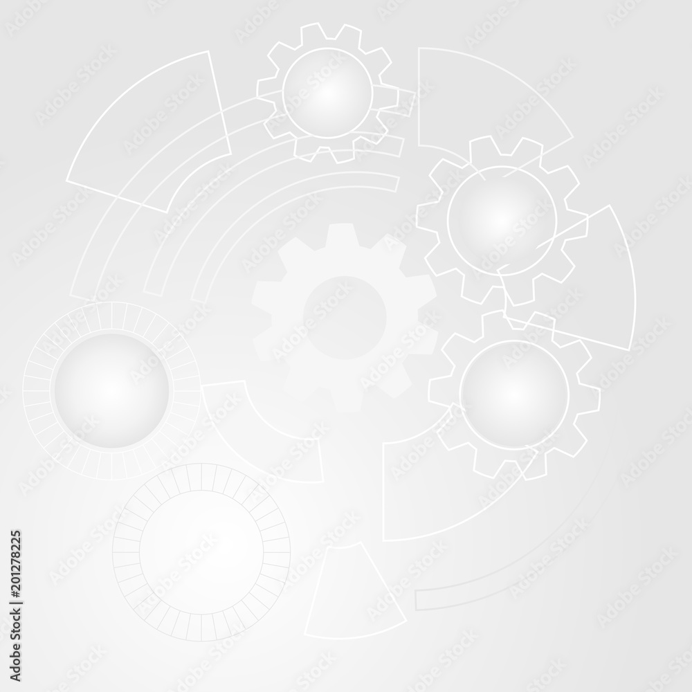 Poster geometric technology background with gears and shape. vector abstract graphic design.