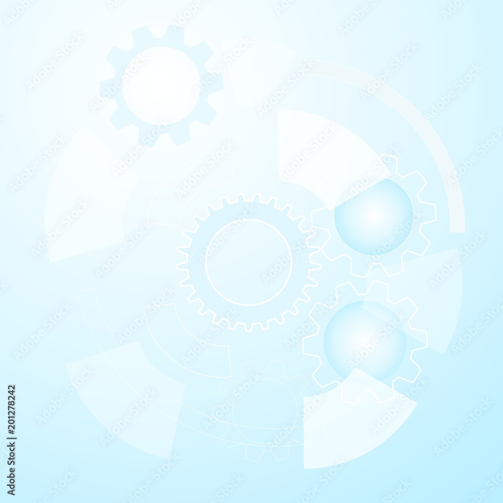 Poster geometric technology background with gears and shape. vector abstract graphic design.