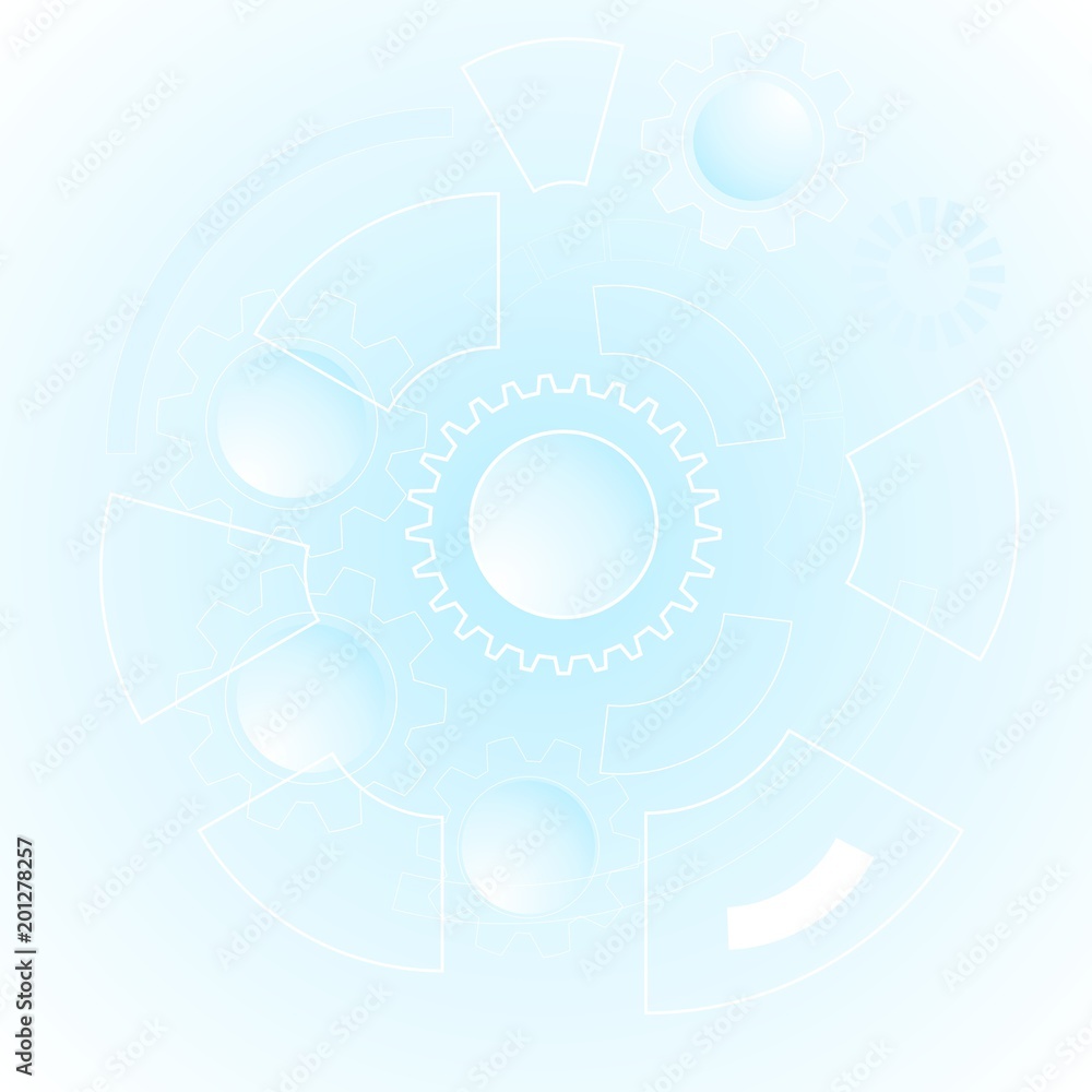 Poster geometric technology background with gears and shape. vector abstract graphic design.