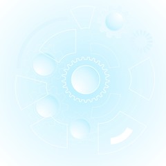 Geometric technology background with gears and shape. Vector abstract graphic design. - 201278257