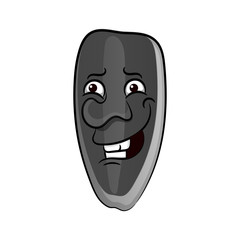 Sunflower seed cartoon character with black