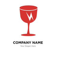 Fragile broken glass company logo design template