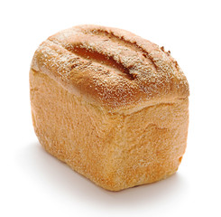 single loaf of bred isolated on white background