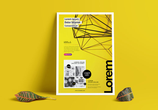 Flyer Layout with Bright Yellow Background