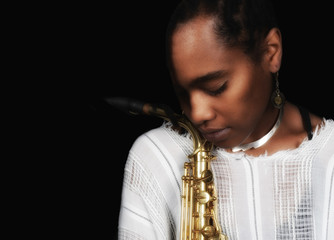 Young Woman With a Horn