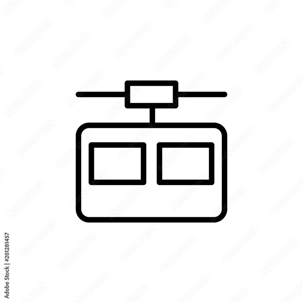 Poster cable car cabin icon. element of minimalistic icons for mobile concept and web apps. thin line icon 