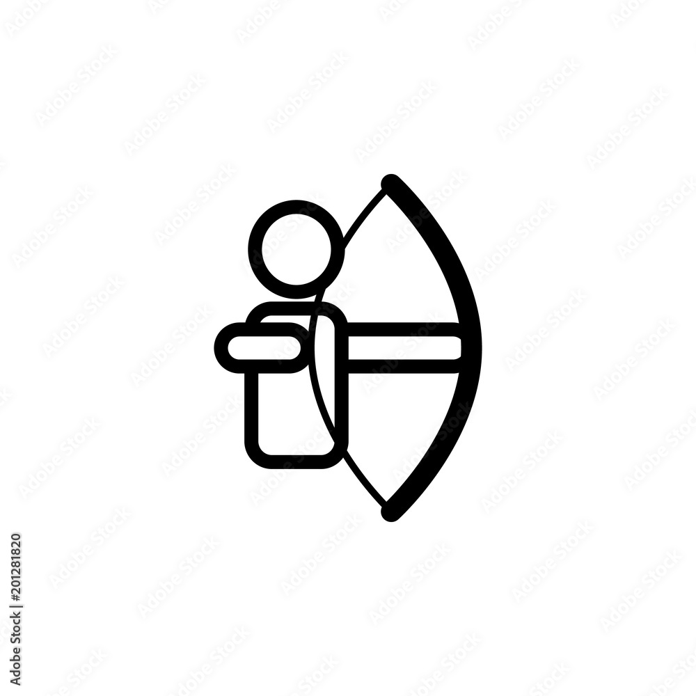 Poster archer icon. element of minimalistic icons for mobile concept and web apps. thin line icon for websi