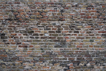 Brick wall, Brick texture, Old dark brown rough brick wall