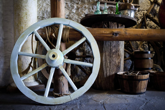 Vintage wooden wheel