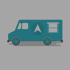 Vector food bus in flat style