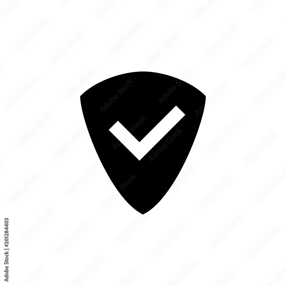 Poster sign shield with a tick icon. element of minimalistic icon for mobile concept and web apps. signs an