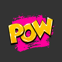 pow bang boom hand drawn pictures effects. Template comics grunge speech bubble brush halftone dot background. Pop art style. Comic dialog text cloud. Creative sketch explosion.
