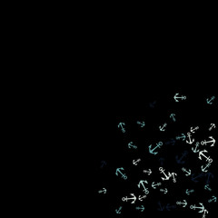 Pretty summer background with anchors. Anchor In Cartoon Free Style. Pattern Art Illustration Vector