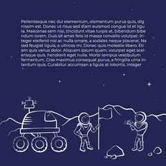 Vector illustration of space rover and astronaut