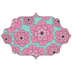 colorful decorative frame with beautiful flowers design. vector illustration