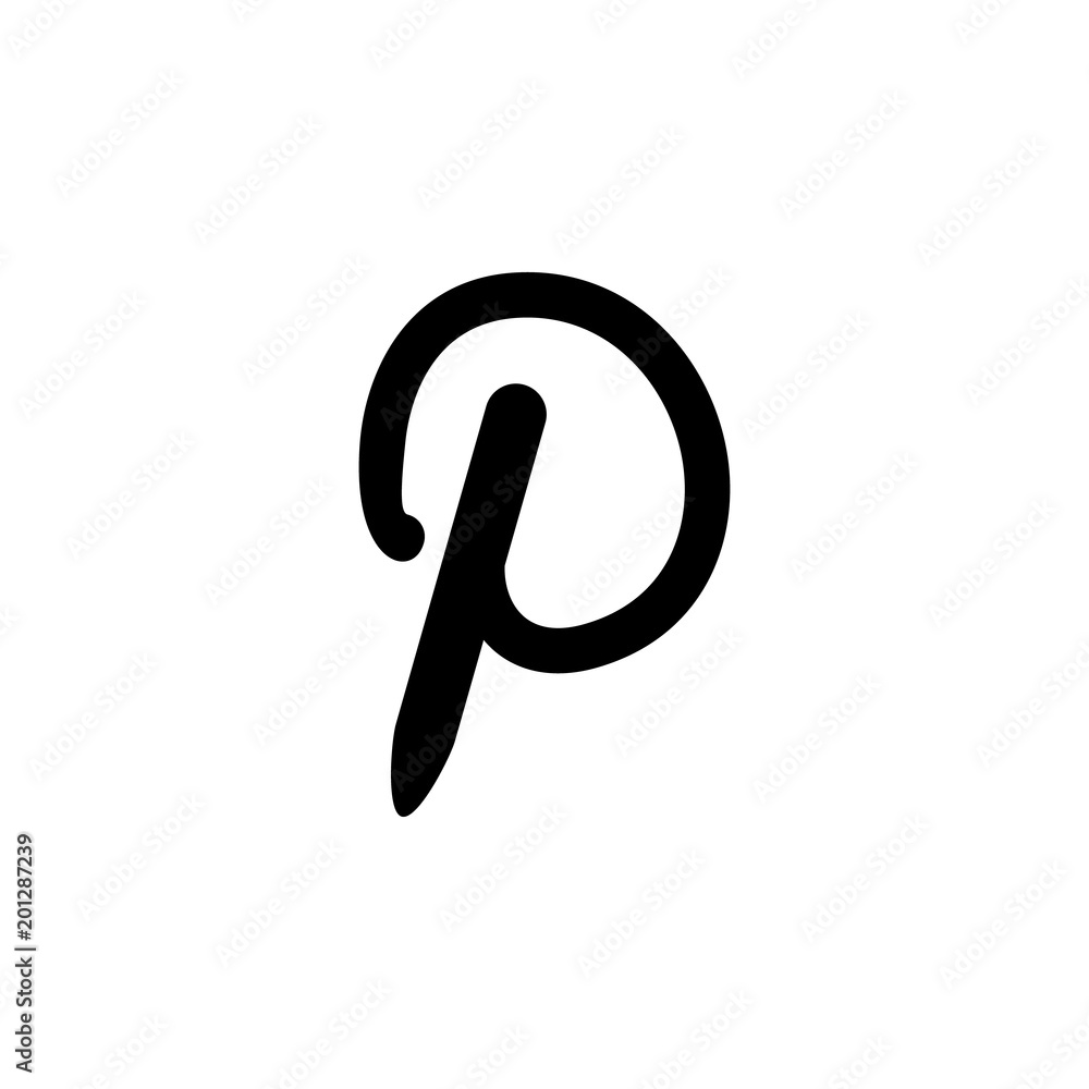 Poster the letter p icon. element of minimalistic icon for mobile concept and web apps. signs and symbols c