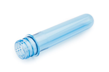 single clean blue pet preform for plastic bottle