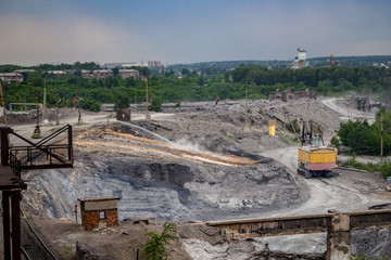 The territory of the metallurgical plant where the slag is poured after processing
