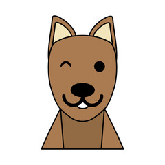 cartoon dog icon over white background, colorful design.  vector illustration