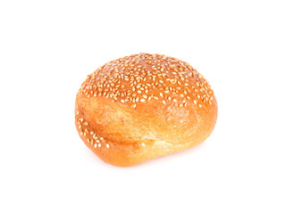 sour dough sesame bread on white background
