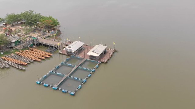 Thai submerged or underwater public temple, wat Tilok Aram at Phayao city lake, Thailand
