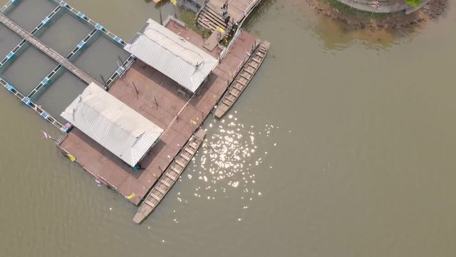 Thai submerged or underwater public temple, wat Tilok Aram at Phayao city lake, Thailand