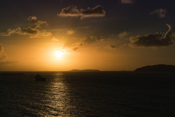 Caribbean Boat Sunset - USVI