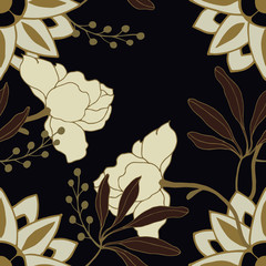 Abstract elegance pattern with floral background.