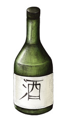 Hand drawn Osake Japanese rice wine