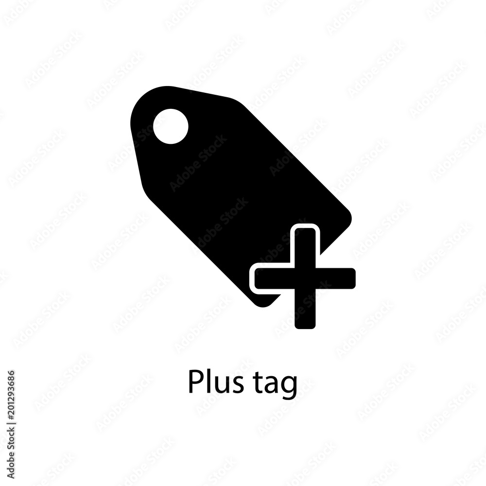 Poster plus tag icon. element of minimalistic icon for mobile concept and web apps. signs and symbols colle