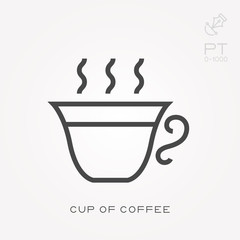 Line icon cup of coffee