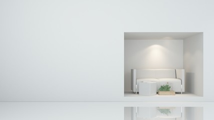 Furniture shop 3d rendering white background - Square space	